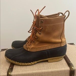 L.L. Bean Brown and Blue Winter Rain Boots Waterproof